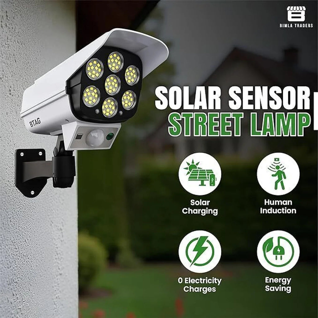 Homehop Solar Security Light Dummy Camera – 77 LED Wireless Motion Sensor Outdoor Wall Lamp