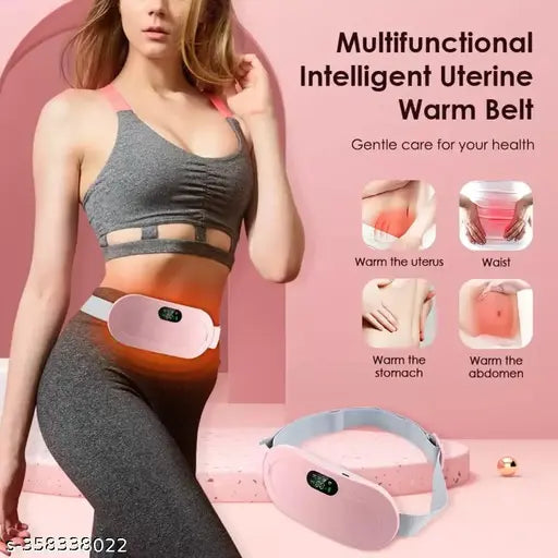 Period Cramp Relief Heating Pad Pain Device With 4 Massage Modes For Menstrual Pain And Belly Or Back Pain Relief, LED Display, Comfortable Belt, Multicolor